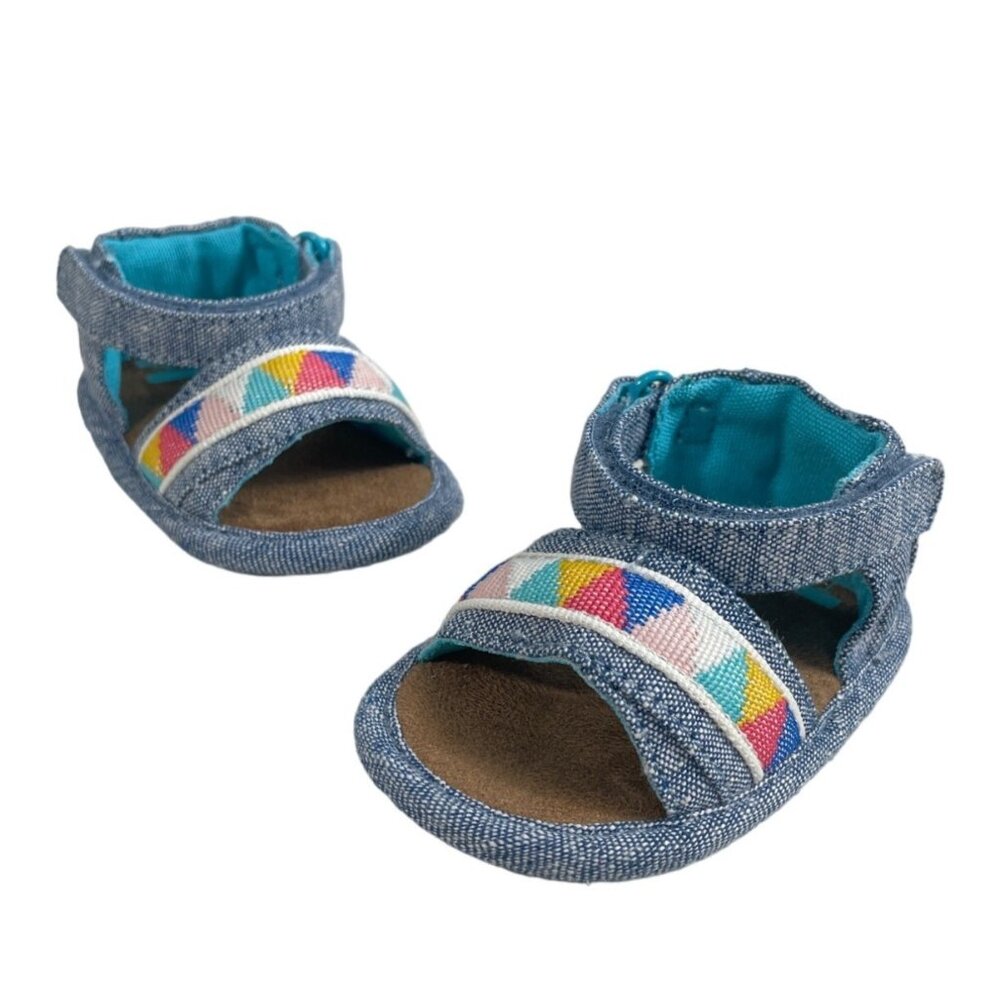Toms Baby Toddler Girls Denim Tribal Sandals Sz 1